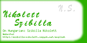 nikolett szibilla business card